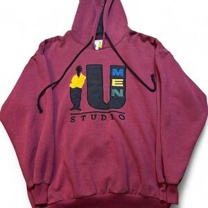 Vintage Y2K Hip Hop U Men Studio Band Distressed Hoodie Size medium